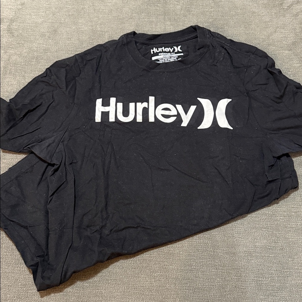 Hurley Black Tee with White Logo